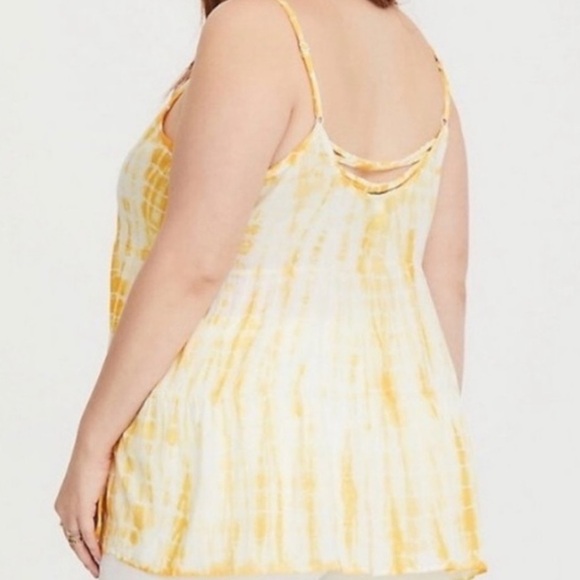 Torrid Yellow Tie Dye Strappy Cami Plus Size 2 2X B - Picture 2 of 6